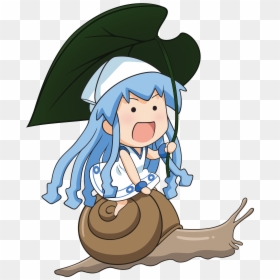 Ika On A Snail - Snail Anime Girl, HD Png Download - squid girl png
