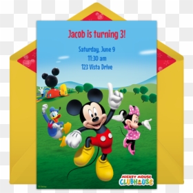 Clip Art Online Invitation Punchbowl Com - Mickey Mouse Birthday Save The Date, HD Png Download - mickey mouse and friends png