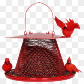 No/no Cardinal Red Bird Feeder, Metal, - Best Feeder For Cardinals And Bluejays, HD Png Download - cardinal bird png