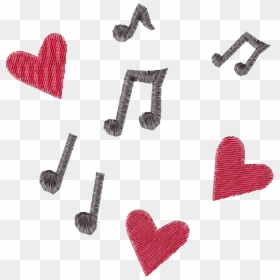 Row By Row Summerville Digitized Music Pes - Heart, HD Png Download - music notes heart png
