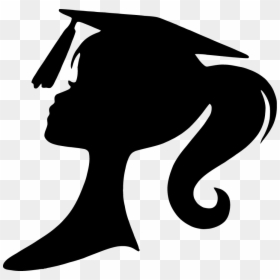 Silhouette Graduation Ceremony Square Academic Cap - Silhouette Girl With Graduation Cap, HD Png Download - graduation party png