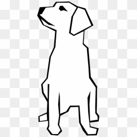 Clipart Dogs Simple - Line Drawing White On Black Dog, HD Png Download - dog drawing png