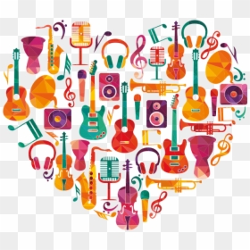 #music #multicolor #musicnotes #notes #instrument #heart - Love Instruments, HD Png Download - music notes heart png