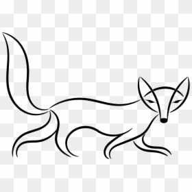 Transparent Dog Drawing Png - Simple Fox Outline Drawing, Png Download - dog drawing png