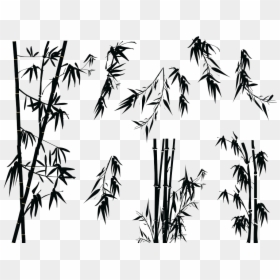 Bamboo Silhouette Tree Illustration - Black Silhouette Png Bamboo, Transparent Png - bamboo plant png