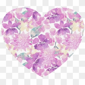 Pastel Watercolor Flower Pattern Heart-shaped Mousepad - Heart Watercolor Blue Png, Transparent Png - pastel heart png