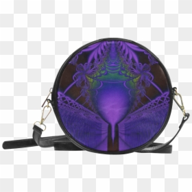 Shield And Elegant Purple And Blue Lace Pattern Round - White Round Sling Bag, HD Png Download - purple lace png