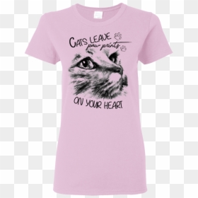Cats Leave Paw Prints On Your Heart Cat T Shirt"  Class= - Cat, HD Png Download - fox paw print png