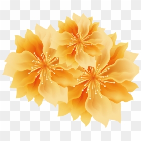 Gold Flower On Transparent Background, HD Png Download - peach flower png