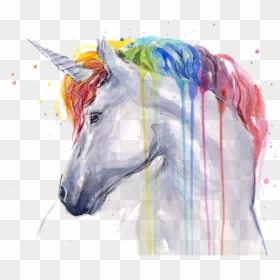 Unicorn Artwork, HD Png Download - rainbow watercolor png