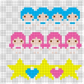 3 Little Twin Stars Perler Cuffs Perler Bead Pattern - Circle, HD Png Download - little twin stars png