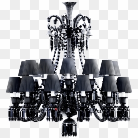 Zenith Chandelier 24l Black Crystal - Baccarat Lamp Shade Chandelier, HD Png Download - black chandelier png