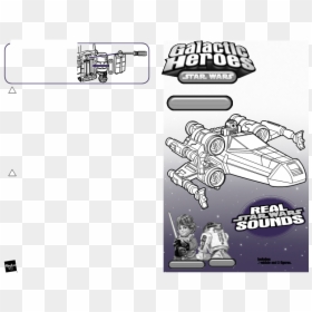 Galactic Heroes Star Wars Manual Hasbro, HD Png Download - x wing fighter png