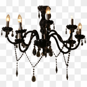 Black Crystal Chandelier - Chandelier, HD Png Download - black chandelier png