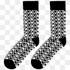 Fana & Fotter Tribal Triangles Black/white Socks - Geometrical Shapes Black And White, HD Png Download - white socks png