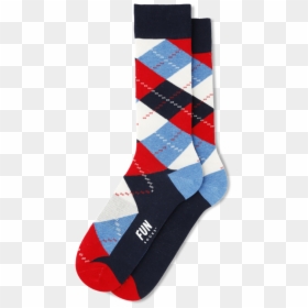 Mens Colorful Blue White Red Black Argyle Socks, HD Png Download - white socks png
