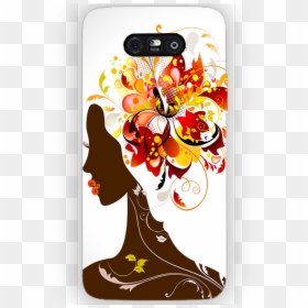 Lg G5 Young Girl Showing Hairstyle With Flowers Designer - Moto E4 Plus Phone Case In Girls, HD Png Download - lg g5 png