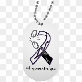 Recovery Ribbon Dog Tag - Addiction Recovery Ribbon Tattoo, HD Png Download - dog tag chain png