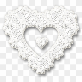 White Lace Heart Png, Transparent Png - free lace png