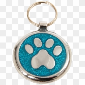 Luxury Designer Dog Tag Glitter Azure Blue Paw Print - Keychain, HD Png Download - dog tag chain png