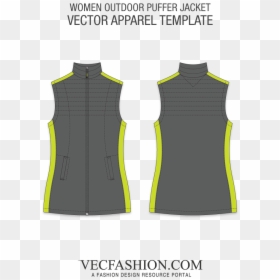 Outdoor Puffer Template Vecfashion - Female Red Polo Shirt Template, HD Png Download - life jacket png