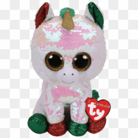 Reversible Sequin Christmas Unicorn - Ty Flippables, HD Png Download - unicorn ears png