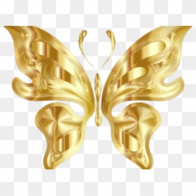 Gold Spring Cliparts - Gold Butterfly Vector Png, Transparent Png - spring clip art png