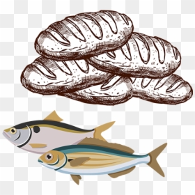 Five Loaves And Two Fish Cartoon, HD Png Download - one fish two fish png