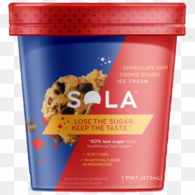 Sola, Chocolate Chip Cookie Dough Ice Cream - Sola Low Carb Ice Cream, HD Png Download - cookie dough png