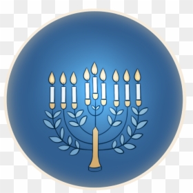 Schanukkah Menorah Blue Candles Chanukah , Png Download - Circle, Transparent Png - hanukkah menorah png