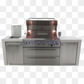 Open With Side Burner And Lights - Barbecue Grill, HD Png Download - kitchen island png