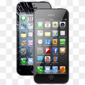 Iphone Broken & Fixed - Iphone 5, HD Png Download - iphone 6 cracked screen png