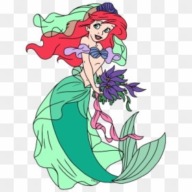 Ariel Clip Art Disney Galore Playing Dress - Cartoon, HD Png Download - princess ariel png
