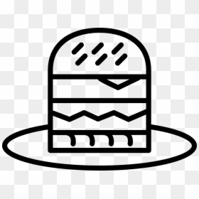 Burger Cartoon Outline On A Plate - Burger Cartoon Outline, HD Png Download - cartoon burger png