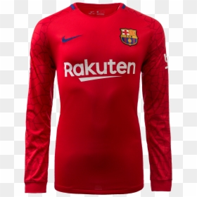 Barcelona 17/18 Goalkeeper Ls Jersey - Long-sleeved T-shirt, HD Png Download - goalkeeper png