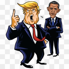 Trump And Obama Drawing, HD Png Download - obama standing png