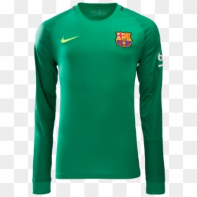 Fc Barcelona Goalkeeper Jersey 2016/17 - Long-sleeved T-shirt, HD Png Download - goalkeeper png