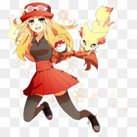 Pokemon Serena And Fennekin Fanart, HD Png Download - fennekin png