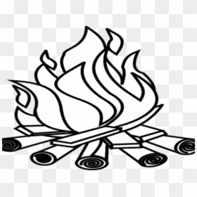 Bonfire Clipart Black And White - Line Art, HD Png Download - bonfire clipart png