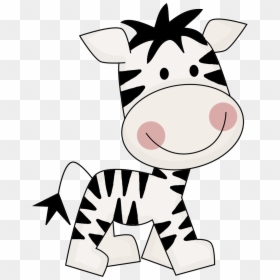 Clipart Jungle Animals - Baby Zebra Clipart Black And White, HD Png Download - zebra cartoon png