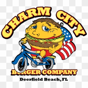 Charm City Burger Logo, HD Png Download - cartoon burger png