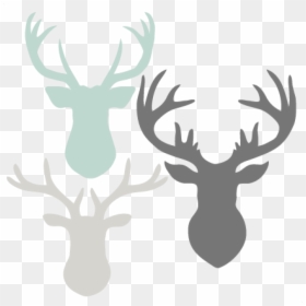 Deer Head Clipart Deer Head Set Svg Scrapbook Cut File - Buffalo Plaid Deer Svg, HD Png Download - reindeer head png