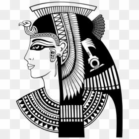 Line Art,art,blackandwhite - Cleopatra Clipart Black And White, HD Png Download - pharaoh head png