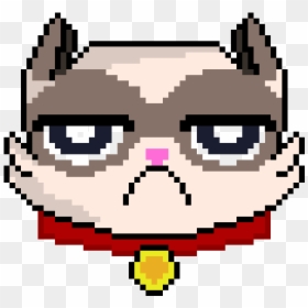 Angry Cat Pixel Art, HD Png Download - grumpy cat png