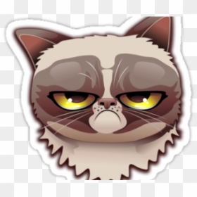 Grumpy Cat Face Vector, HD Png Download - grumpy cat png
