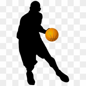 Basketball Action Silhouette, HD Png Download - basketball player png
