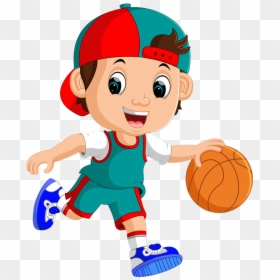 Boy Playing Ball Clipart, HD Png Download - basketball player png