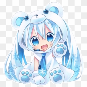 Polar Bear Anime Girl, HD Png Download - hatsune miku png