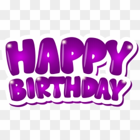 Purple Happy Birthday Clipart, HD Png Download - birthday wishes png