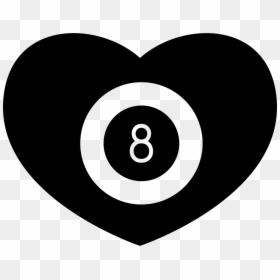 Billiards Heart With Eight Ball Inside - Circle, HD Png Download - eight ball png